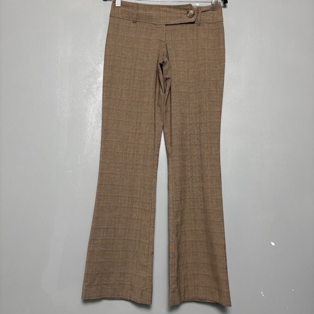 Vintage Y2K Tracy Evan’s Low Rise Plaid Brown Work Office Trouse Pants 3 Clean